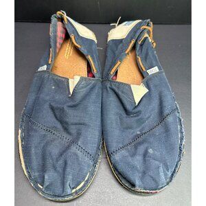 Toms Denim Navy Cream Casual Boat Stitchout Style Slip-on Shoes Mens Size 12